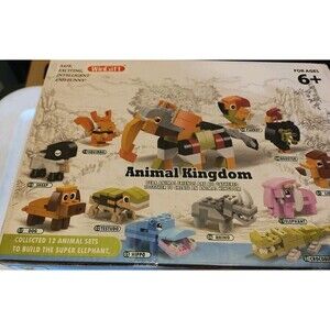 Animal Kingdom Building Blocks12in1 For Ages 6+  New Contain12 Animal sets